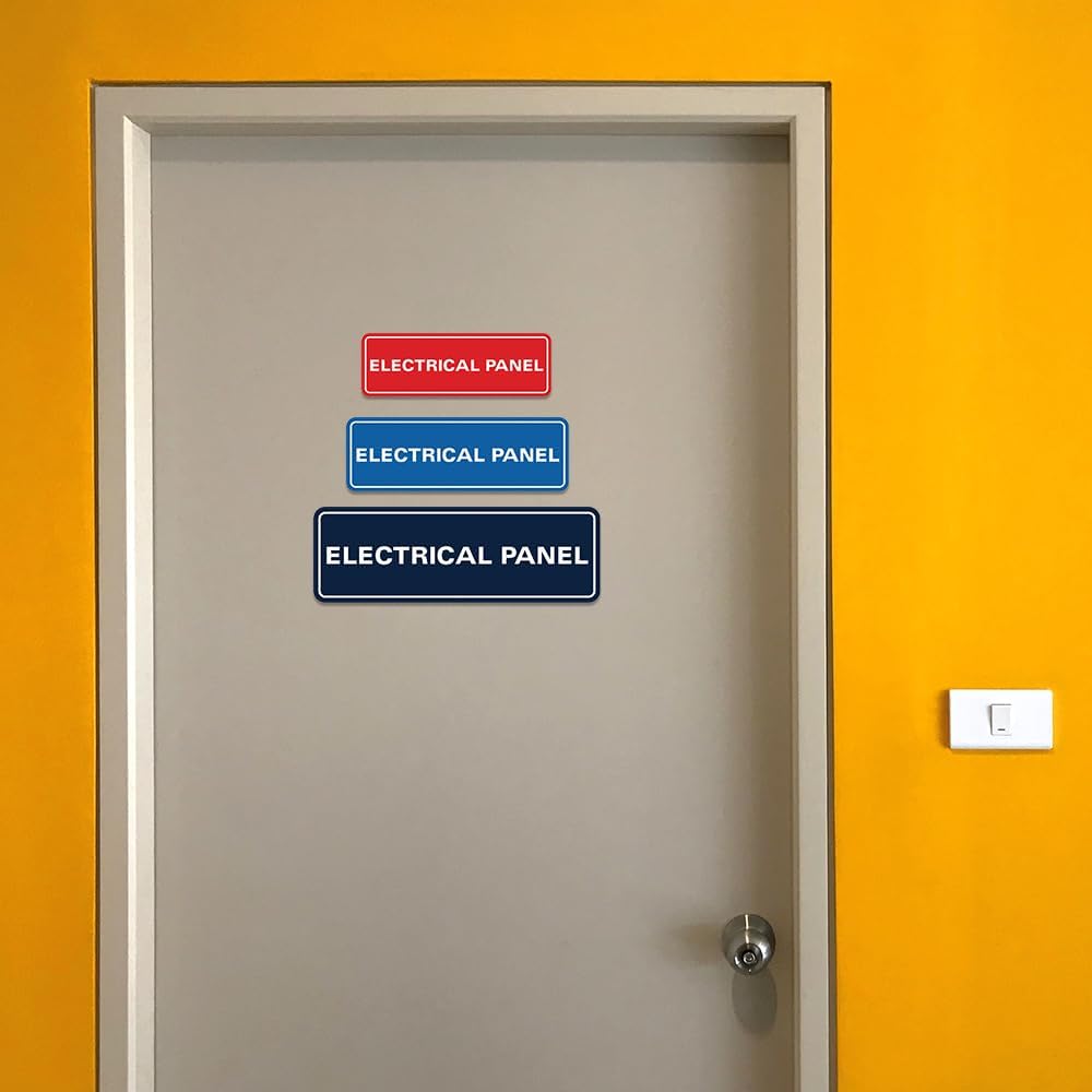 Letrero de pared o puerta de panel eléctrico estándar, material duradero, letrero transparente y funcional, fácil instalación, marrón oscuro,