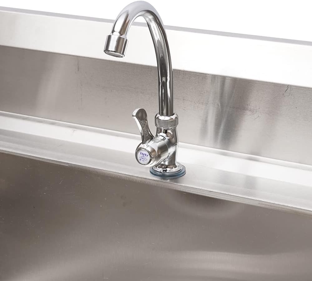 Fregadero de cocina de 1 compartimento, acero inoxidable de 47.2 x 23.6 x 31.5 in, juego de fregadero de restaurante, fregadero de cocina con un