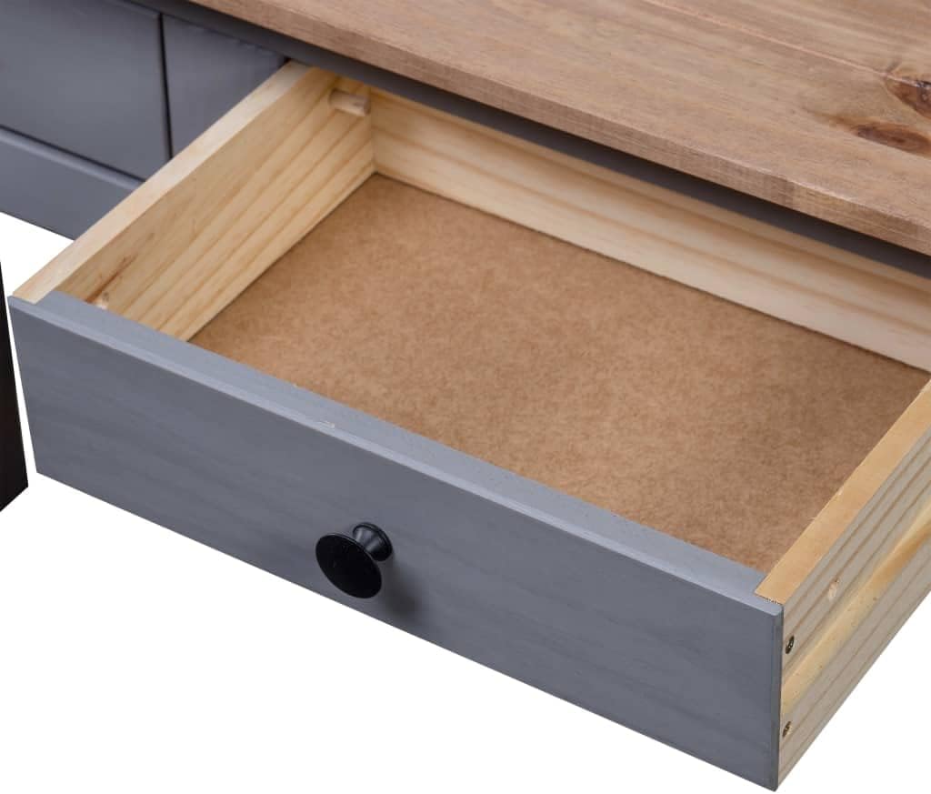 Mesa consola de madera maciza con 2 cajones, mesa auxiliar de madera para sofá, mesa de entrada para sala de estar, pasillo, entrada, madera de pino