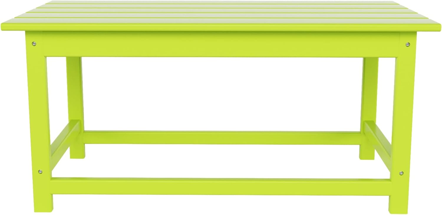 WestinTrends Malibu – Mesa de centro para exteriores, 35 x 17.5 pulgadas, para todo tipo de clima, de madera de polietileno, para patio, jardín,