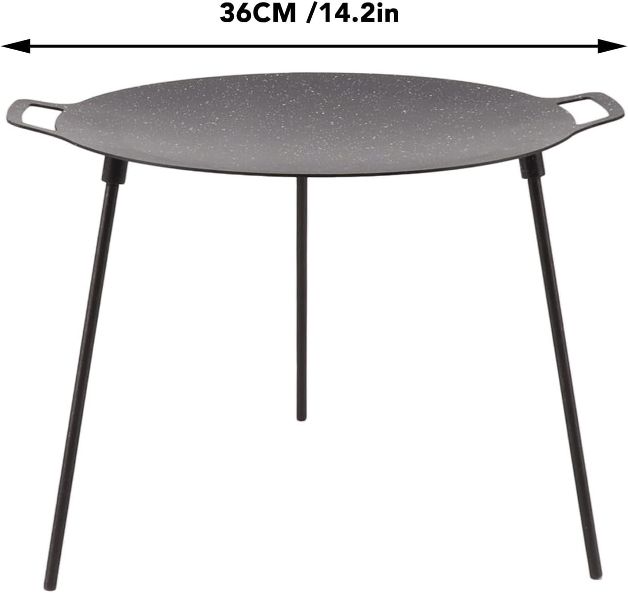 Sartén coreana, sartén redonda antiadherente para barbacoa con asas dobles, conductividad térmica rápida, soporte estable, adecuada para estufa de