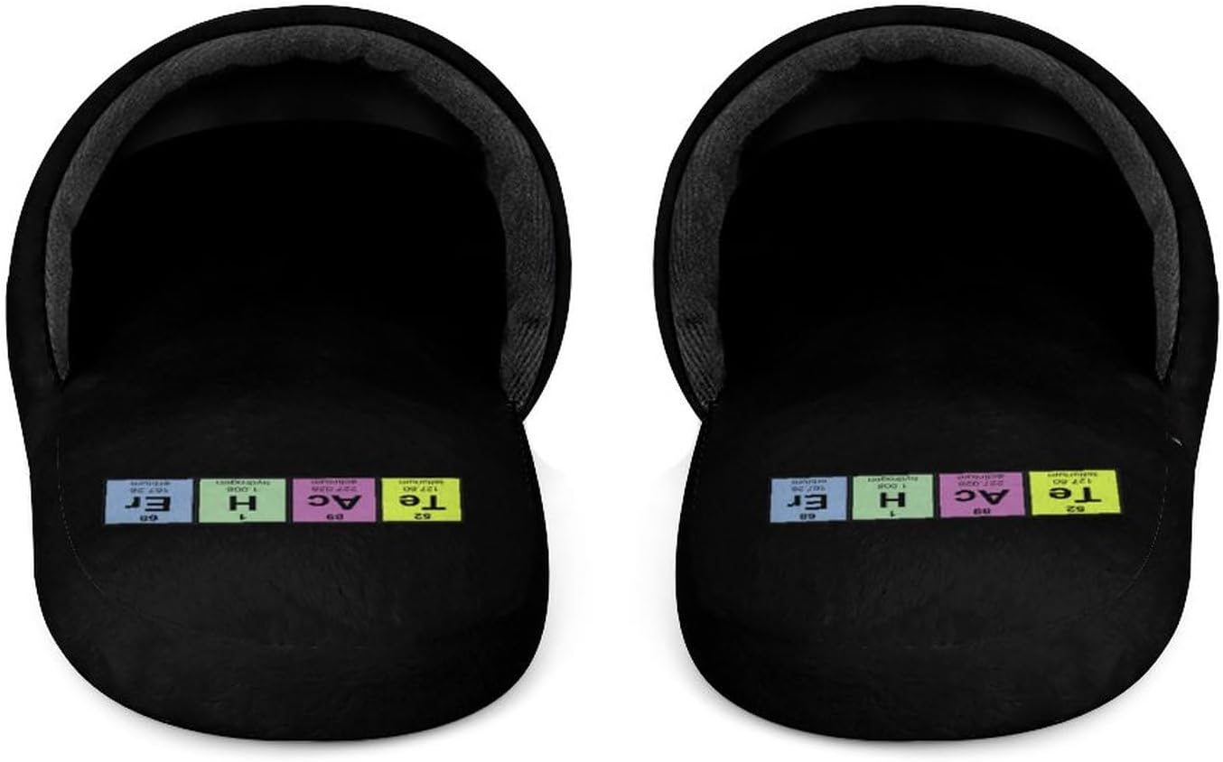 Science Teacher Chemical Elements Slippers For Women Indoor Washable Non Slip Light Soft House Cotton Shoes Bedroom