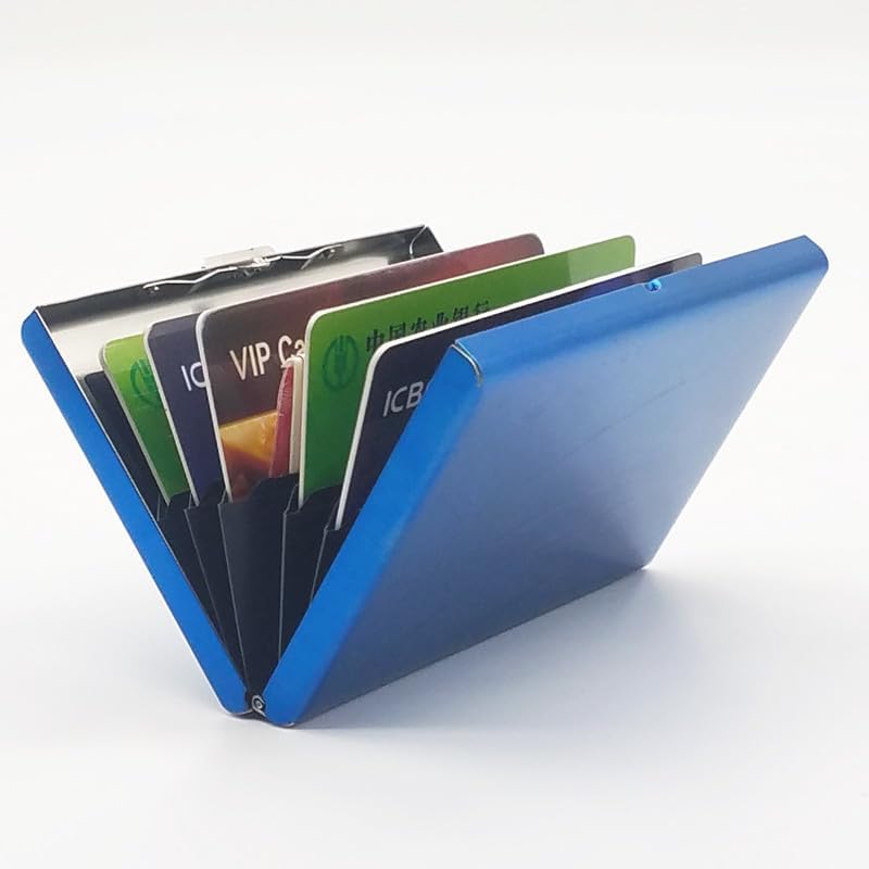Soporte para tarjetas de crédito, fundas protectoras de bloqueo RFID, cartera de metal para tarjetas de crédito, soporte para tarjetas de visita