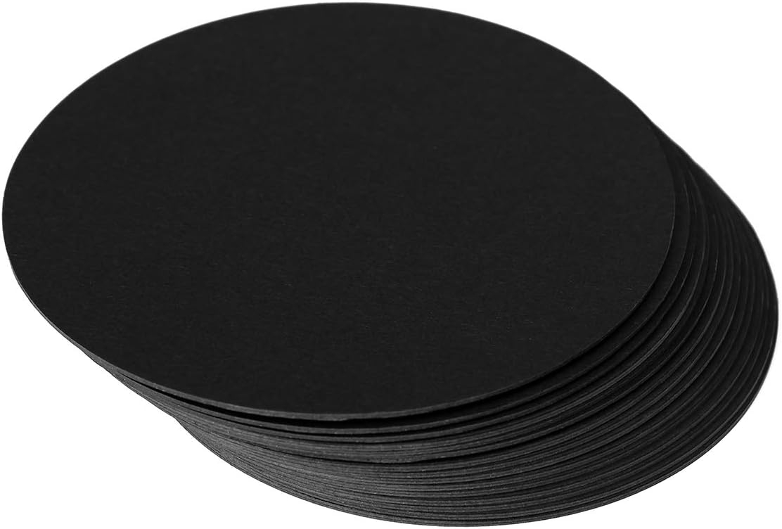 36 tarjetas redondas de papel kraft negro de 4 pulgadas, cartulina gruesa, portavasos, tarjetas de cartulina en blanco para pintura de mandala,