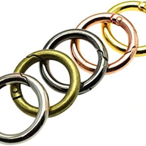Mosquetón redondo, llavero de resorte, hebilla de bloqueo, mosquetones de gancho, clip de presión, anillos de metal multiusos, broches redondos de Mosquetón redondo, llavero de resorte, hebilla de bloqueo, mosquetones de gancho, clip de presión, anillos de metal multiusos, broches redondos de