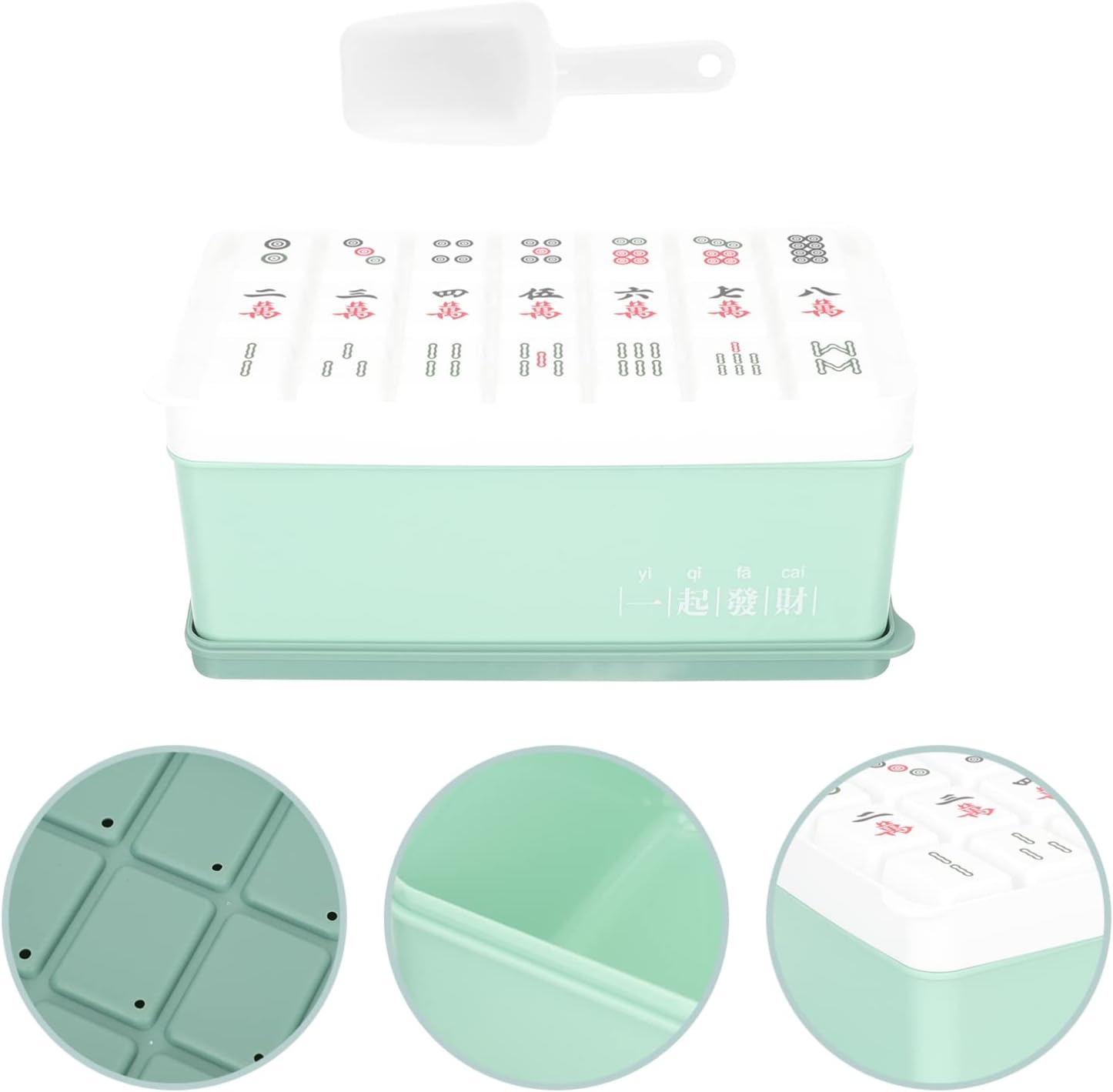 Zerodeko Bandeja de accesorios 1 juego Mahjong patrón bandeja de hielo cocina hielo hogar cubo de hielo whisky cubo de hielo cuadrado bandeja de