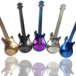 Juego de 5 cucharas de guitarra, juego de cucharas de té, juego de cucharas de té coloridas de acero inoxidable, cuchara de mezcla de té, café de Juego de 5 cucharas de guitarra, juego de cucharas de té, juego de cucharas de té coloridas de acero inoxidable, cuchara de mezcla de té, café de