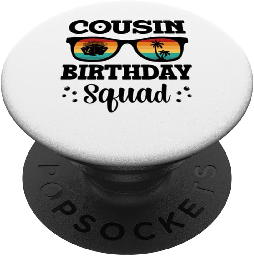 Cousin Birthday Squad 2024 Cruise Trip Vacation Sunglasses PopSockets Swappable PopGrip