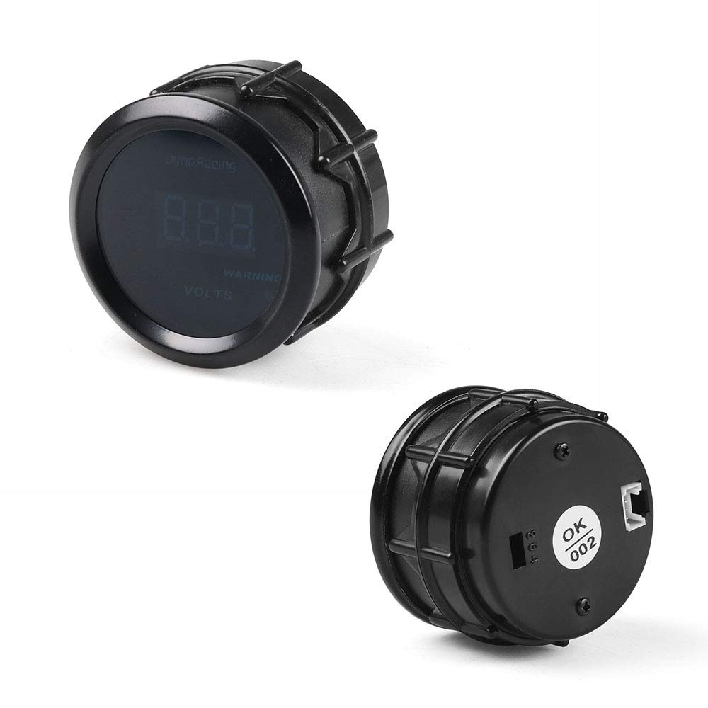 Dyno Racing Volt Meter 2 “2.047 in Digital led 8-18 Voltios Calibre Negro Cara Azul Led Coche Meter Auto Parts