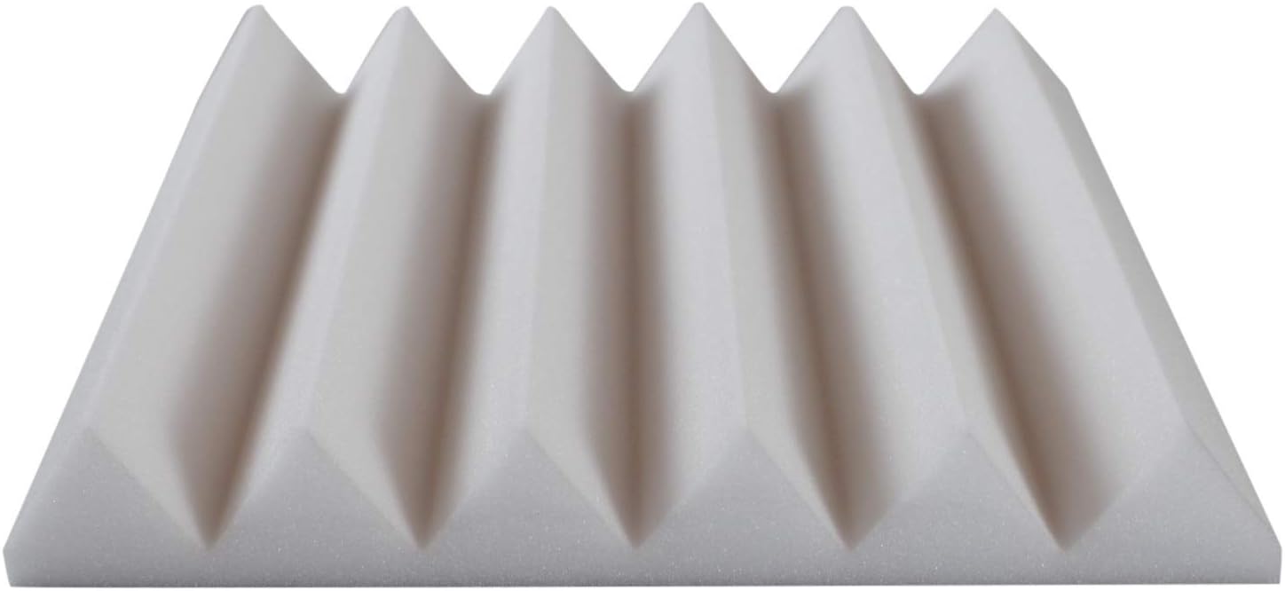 Paneles de espuma acústica blanca  Azulejos de espuma acústica de estilo cuña  12 x 12 pulgadas  Múltiples grosores (2 pulgadas de grosor  4