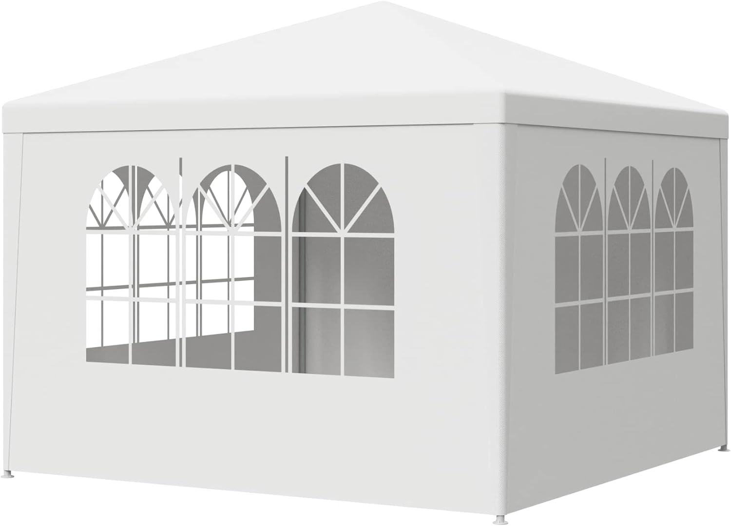 Tienda de campaña con toldo de 10 x 10 pies, color blanco, tienda de campaña para bodas, toldos al aire libre, barbacoa, eventos, camping, refugio