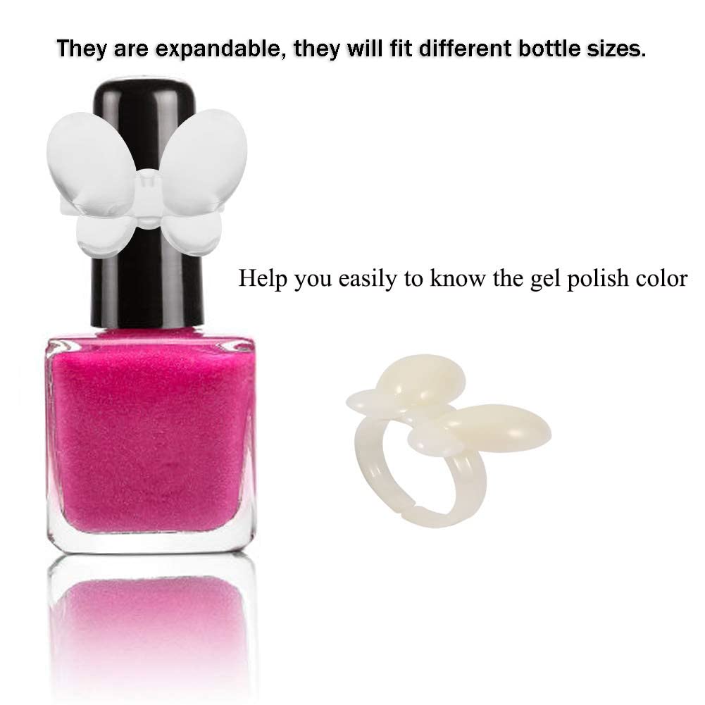 100 unidades de barras de uñas de gel, punta de manicura de mariposa para arte de uñas, herramienta de visualización de color (mariposa de color