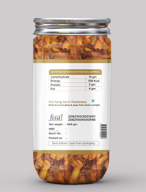 Punjabi Ginger Pickle – Jengibre fresco caseroAdrak Ka Aachar (400G) – Receta de la madre  Pepinillo orgánico del norte de la India  Pepinillo de
