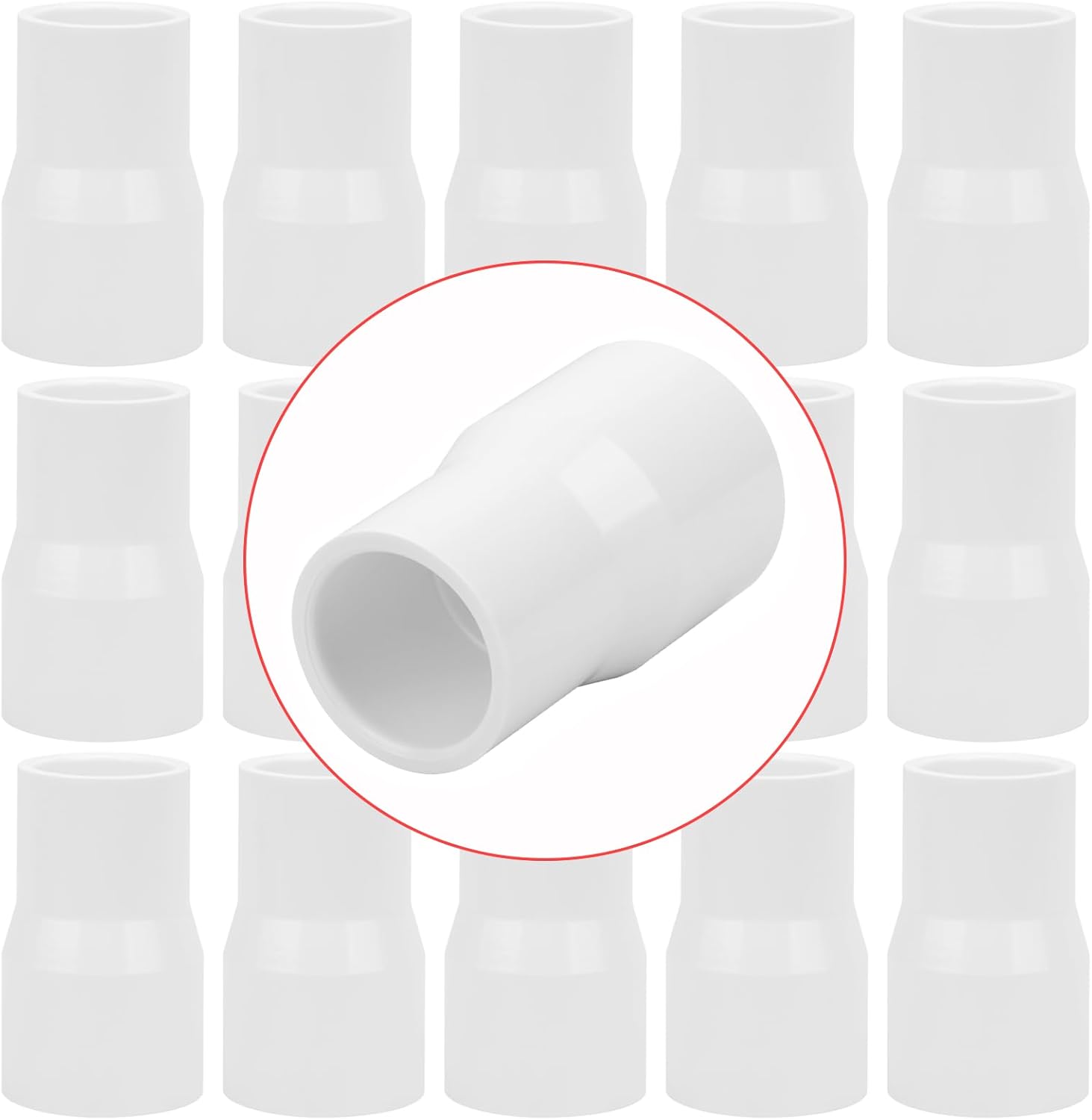 Paquete de 15 adaptadores de acoplamiento reductor de PVC DWV de 1 pulgada x 34 pulgadas (enchufe x zócalo) Schedule 40 PVC DWV Acoplamiento