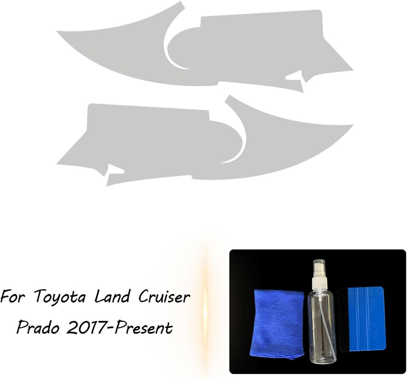 LAVIYE Adhesivo de TPU transparente para faros delanteros de coche, para Toyota Land Cruiser Prado 150 2017 – Presente