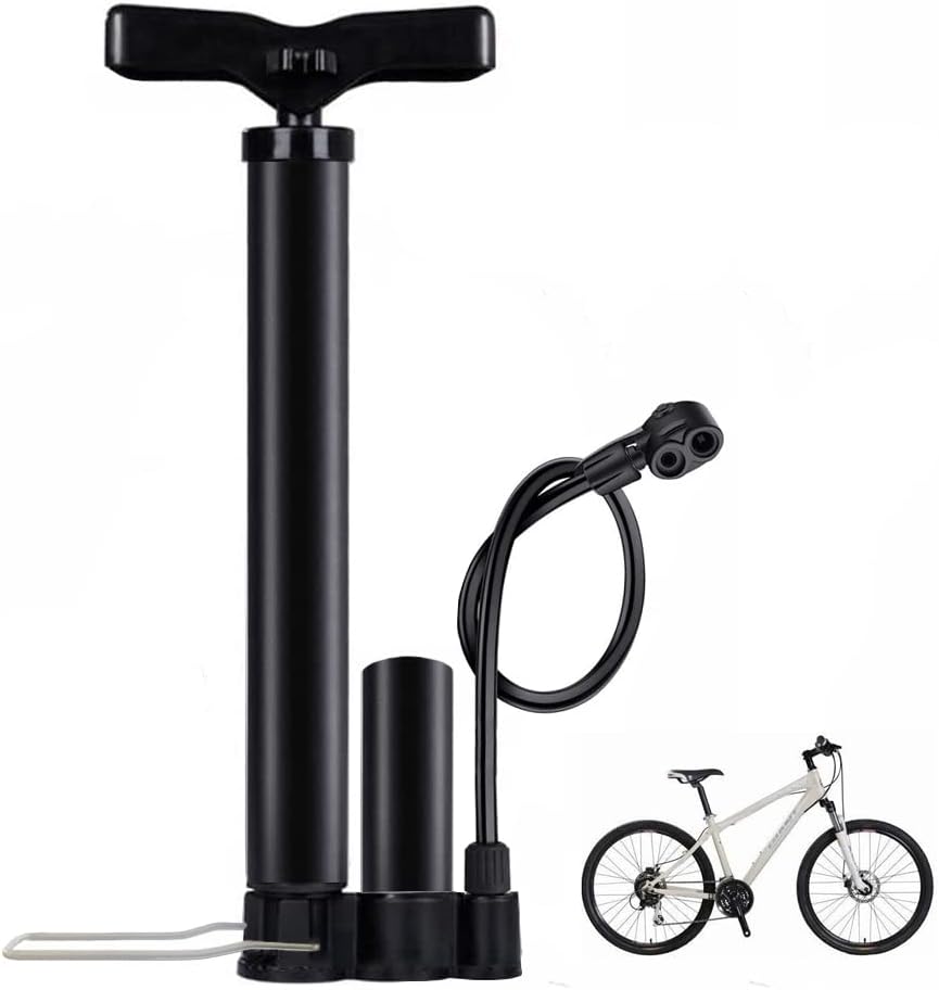 Bomba de bicicleta, bomba de piso para bicicleta, bomba de bola, bomba de aire de manómetro de alta presión de 160 PSI con válvula Presta y Schrader