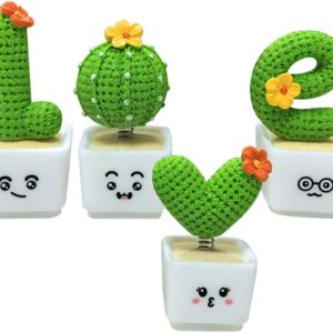 ihreesy Cabezal tembloroso de primavera, 4 piezas de decoración de automóvil de cactus, cabeza agitadora de primavera, creativa, decoración de ihreesy Cabezal tembloroso de primavera, 4 piezas de decoración de automóvil de cactus, cabeza agitadora de primavera, creativa, decoración de