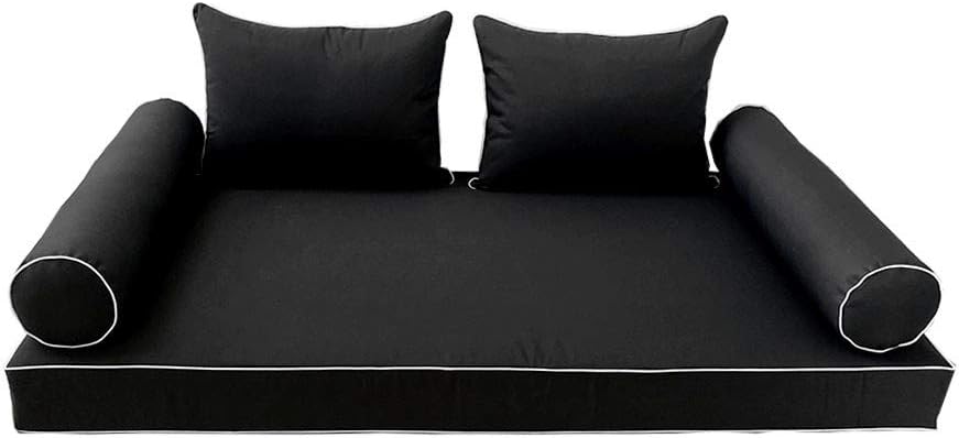 Style4 AD106 – Juego de 5 fundas de almohada para colchón de exterior con tubo de contraste