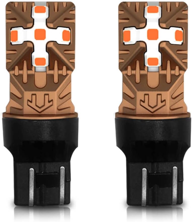 LASFIT 7443 Bombilla LED ámbar 7440 señal de giro 992 T20 súper brillante de alta potencia, luz intermitente, luz de marcador lateral, libre de