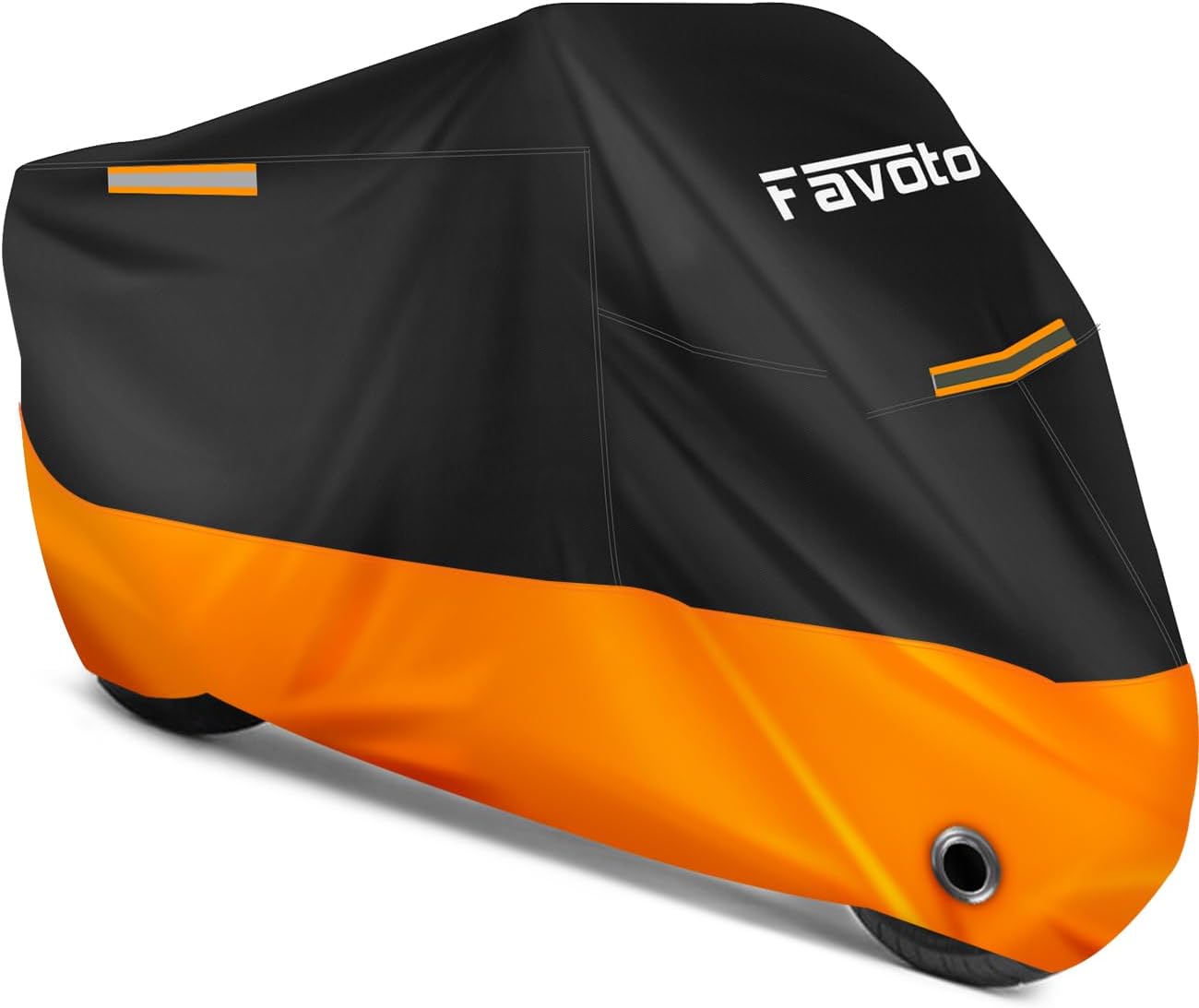Favoto – Funda impermeable para motocicleta, universal, duradera, reflectante, protección solar para cualquier temporada, con orificios de seguridad