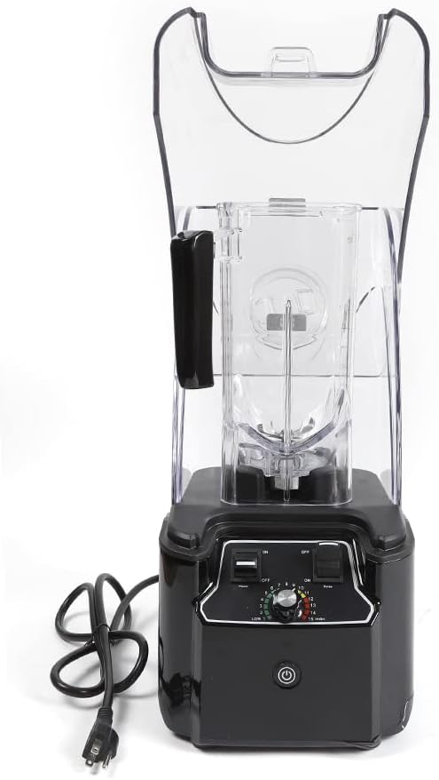 Licuadora profesional, licuadora comercial insonorizada de 2.2L0.5 galones con cuchillas de acero, 110 V 2200 W encimera eléctrica exprimidor de
