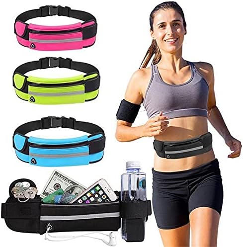 Riñonera para correr para mujer, delgada, deportiva, con soporte para teléfono, ideal para corredores, cinturón cómodo y elegante para correr para