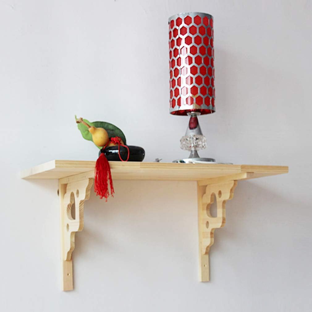 Creativos soportes de estante triangulares de madera maciza en forma de corazón sin pintar, soportes de estante ocultos para montaje en pared,