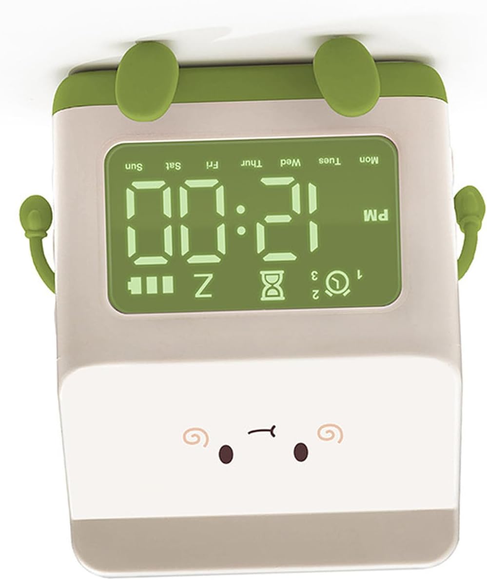 Reloj despertador para estudiantes, forma de caja de leche, pantalla transparente, función de cuenta regresiva, función de cuenta regresiva, reloj