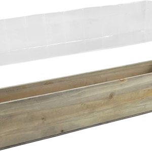 CYS EXCEL Maceta rectangular de madera con forro de plástico extraíble (H 4 pulgadas de apertura 22 x 5 pulgadas), maceta rectangular de madera con CYS EXCEL Maceta rectangular de madera con forro de plástico extraíble (H 4 pulgadas de apertura 22 x 5 pulgadas), maceta rectangular de madera con