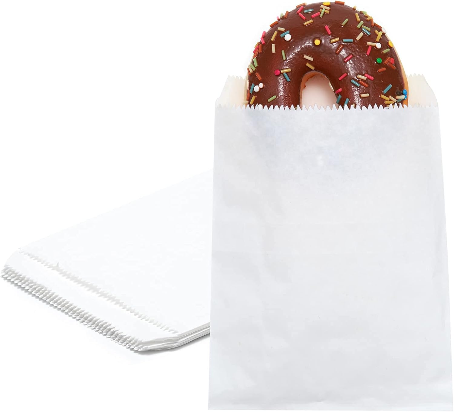 Paquete de 100 bolsas de papel kraft blancas de 4 x 6 pulgadas para panadería, galletas, golosinas, aperitivos, sándwiches, palomitas de maíz, bolsa