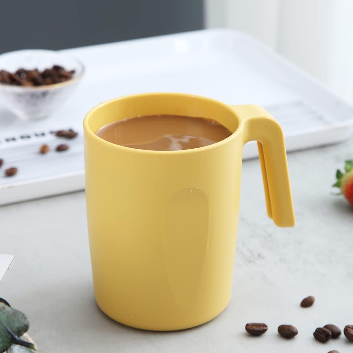 Kyraton Juego de tazas de plástico de 8 piezas, irrompibles y reutilizables, ligeras, de viaje, tazas de café, tazas de expreso, fáciles de