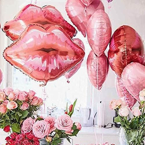 8 globos de aluminio con forma de labios de beso, globos románticos de Mylar para el día de San Valentín, boda, proponer decoración de compromiso