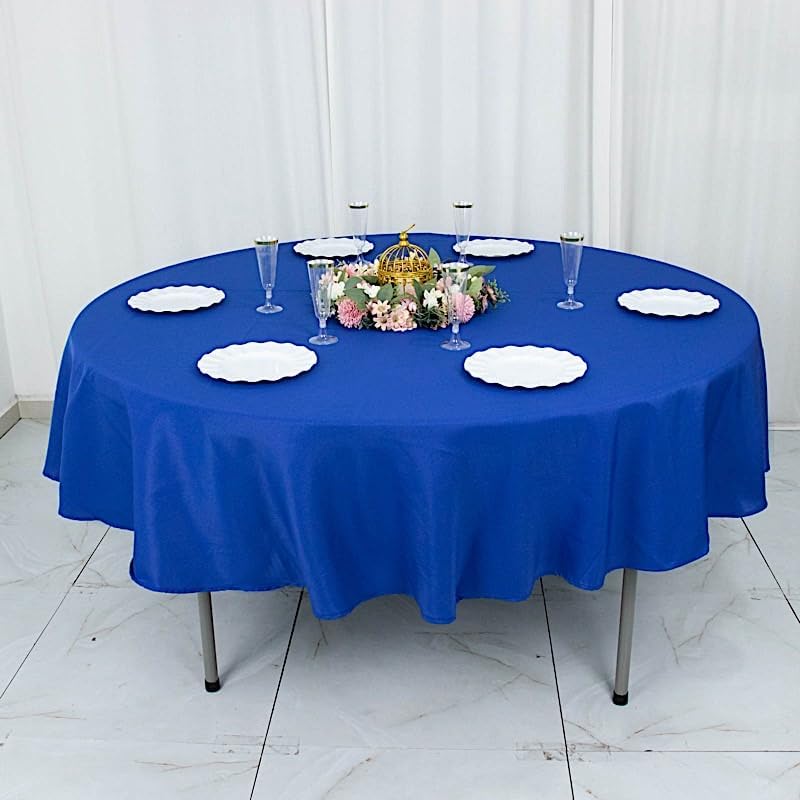 Balsa Circle Mantel redondo de poliéster de 90 pulgadas, color azul real, de alta calidad, para bodas, fiestas, banquetes, recepciones, eventos,