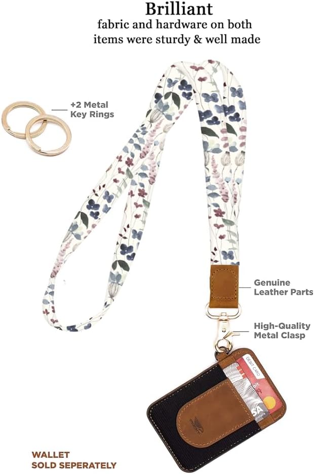 NUGGHU Cordones para llaves, llavero largo duradero para mujeres y hombres, lindo cordón para el cuello para soporte de tarjetas de identificación,