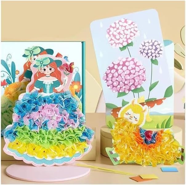 Frenesí de arte de tela, rompecabezas creativo, pintura de pinchazo, kit de bricolaje creativo de arte poke para niñas, kit de manualidades de papel