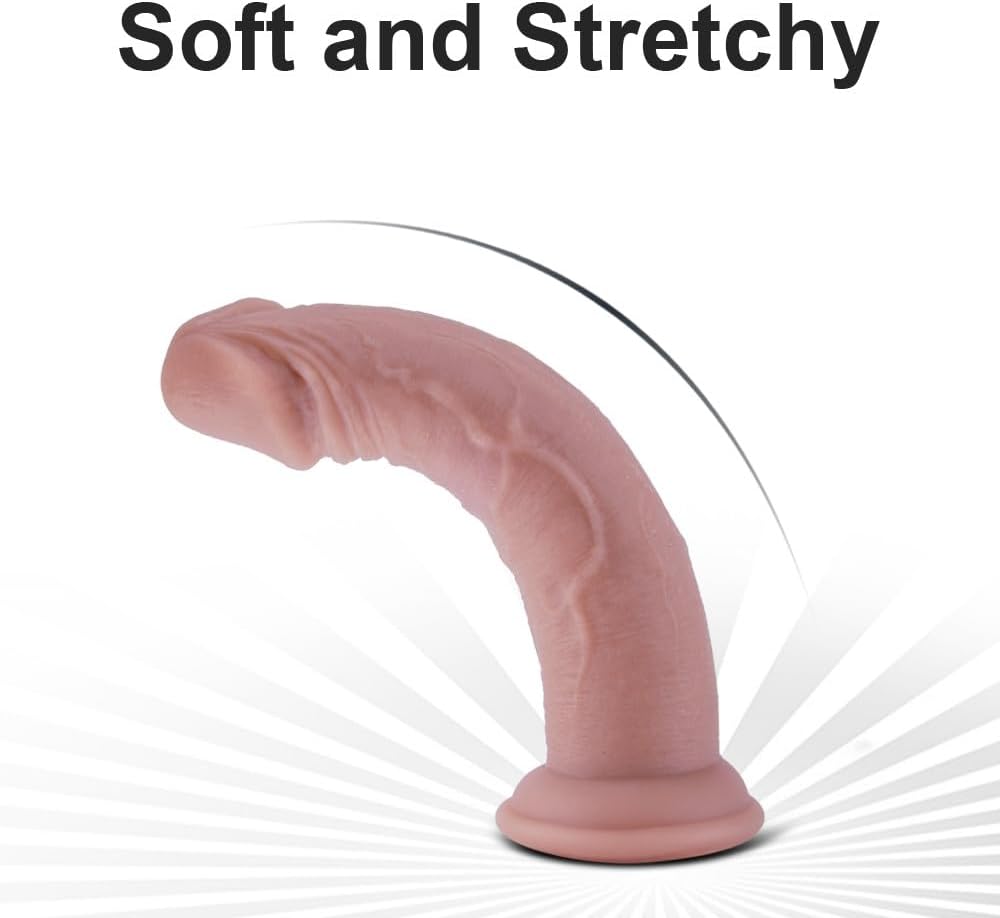 Consolador de succión realista pequeño de 6.8 pulgadas, material de silicona seguro para el cuerpo, juguete sexual para principiantes, vida como
