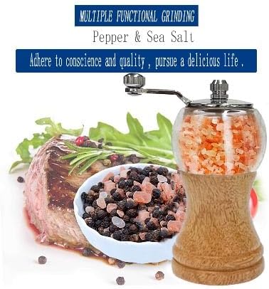 1-piece classic hand shake pepper mill gorgeous salt set, EP material acrylic, ceramic blades with adjustable coarse mill, enjoy your best freshly