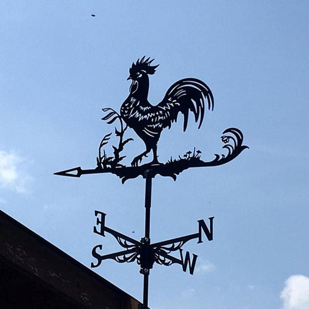 Vana de metal con forma de gallo para montaje en techo, paleta meteorológica al aire libre, para jardín, cobertizo, jardín, patio, decoración