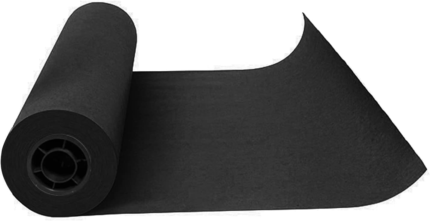 Rollo de papel de regalo negro kraft  24 x 1181 pulgadas (98 pies), rollo de papel para manualidades ideal para envolver regalos, proyectos de arte