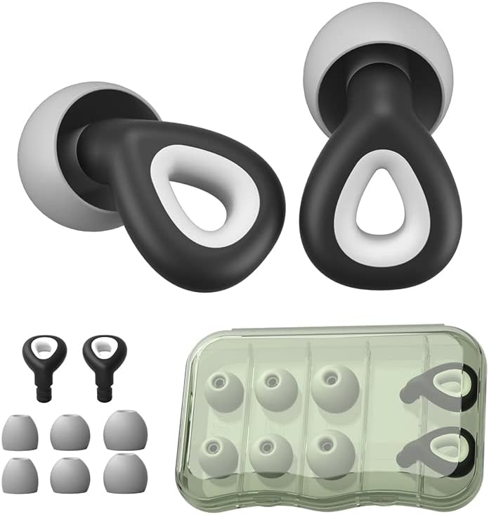 Tapones para los oídos para dormir, con cancelación de ruido, reutilizables, de silicona suave, con bloqueo de ronquidos, con estuche de