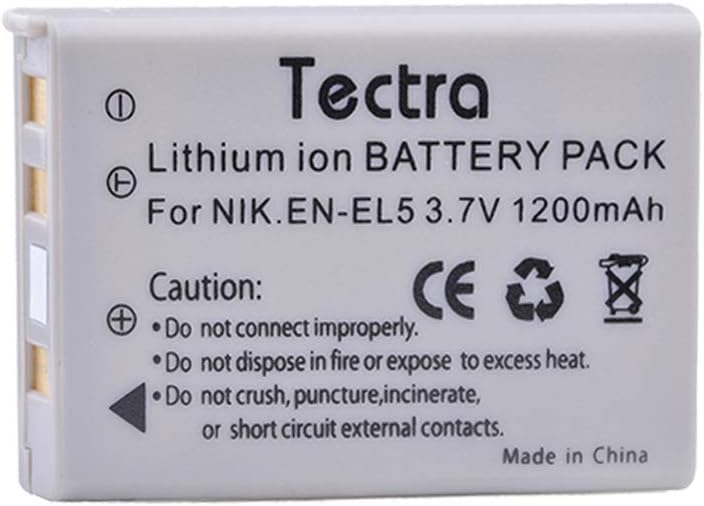 Tectra Batería EN-EL5 ENEL5 para Nikon Coolpix P3, P4, P90, P80, P100, P500, P510, P520, P530, P5000, P6000, S10, 3700, 4200, 5200, 5900, 7 900