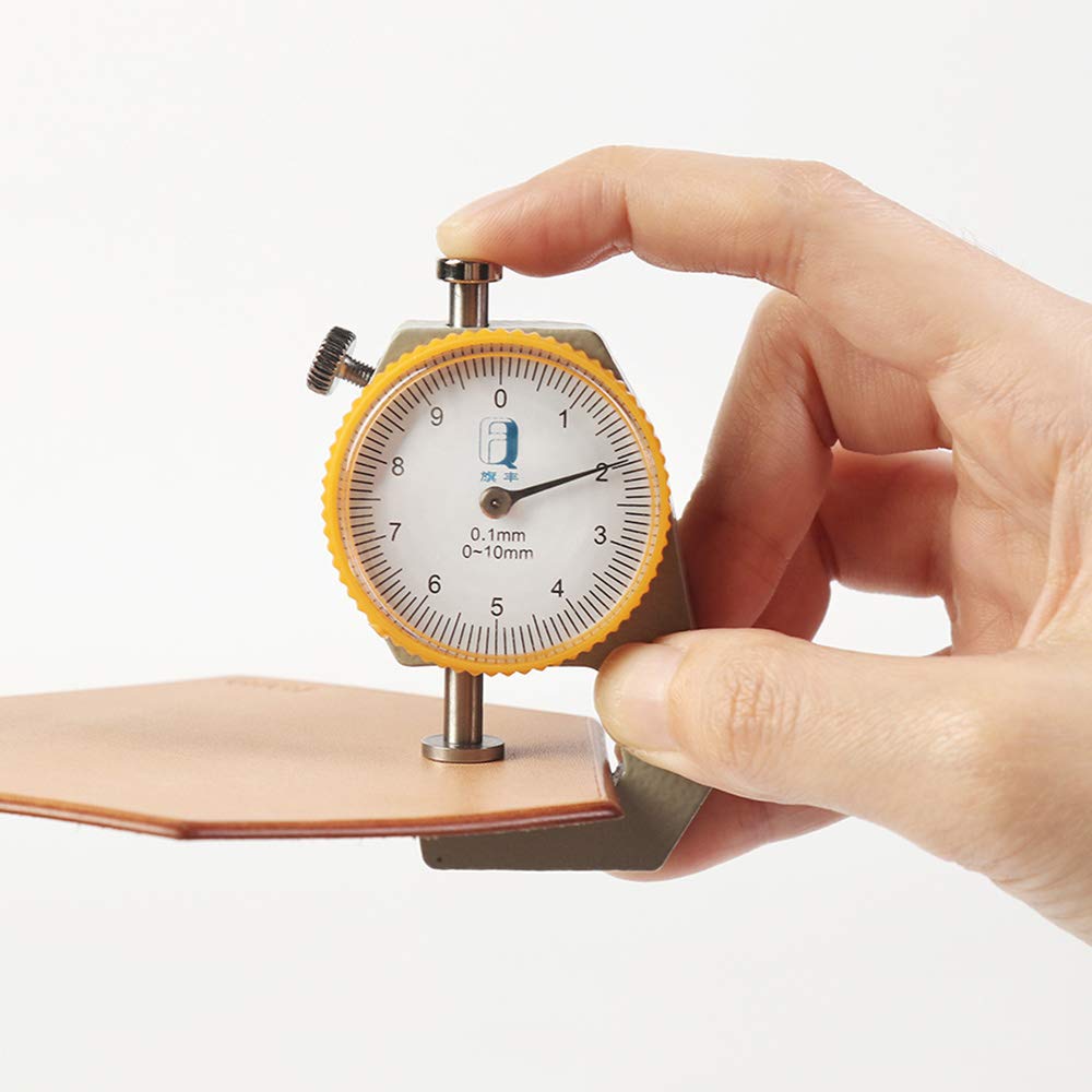 WUTA Medidor de espesor de cuero Herramientas de medición de 0.000-0.394 in0.004 in Medidor de espesor de dial Medidor de papel Probador para tubo
