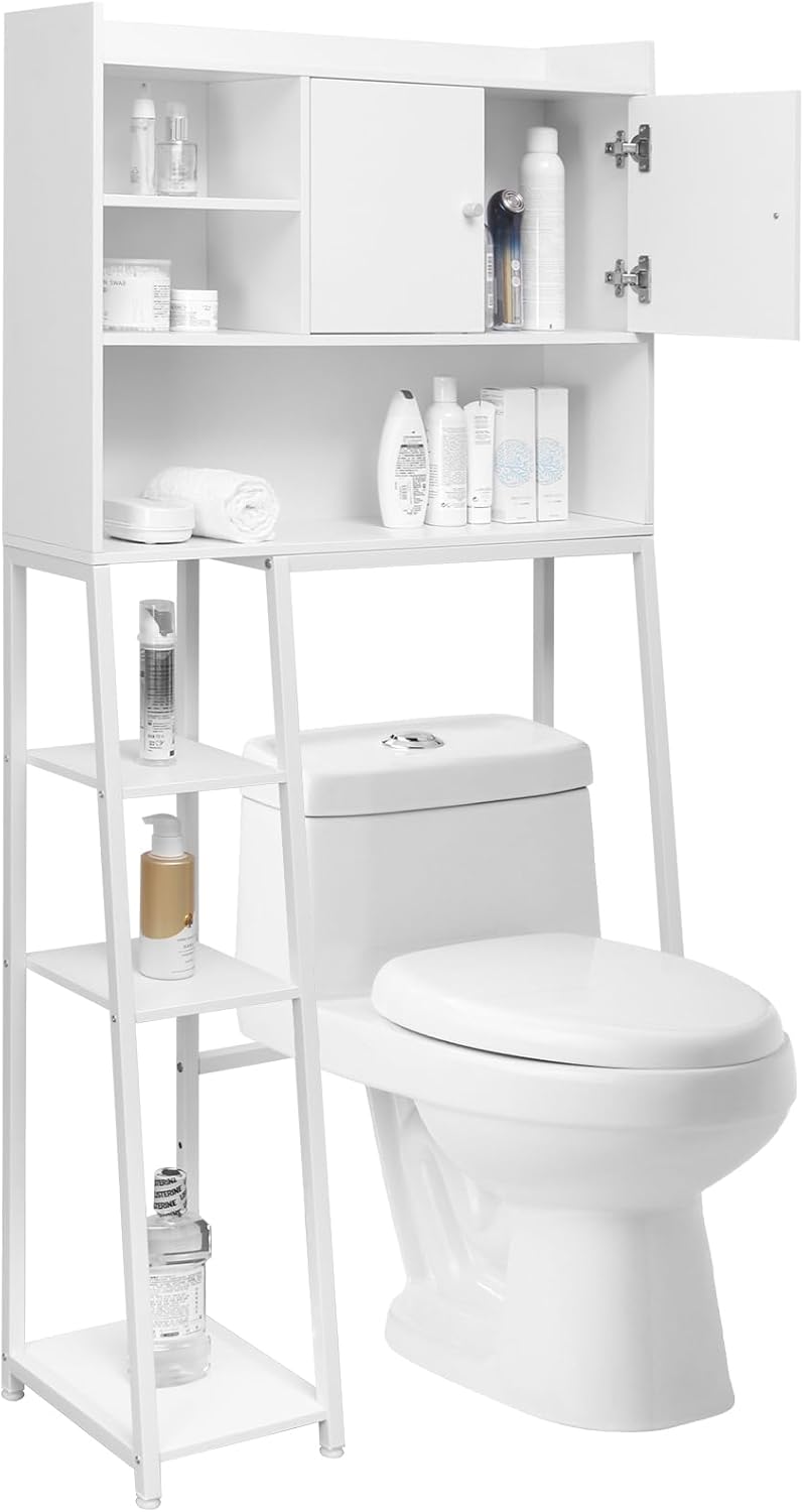 Gabinete de almacenamiento sobre el inodoro, organizador de baño sobre el inodoro con soporte de papel higiénico, organizador de baño sobre el