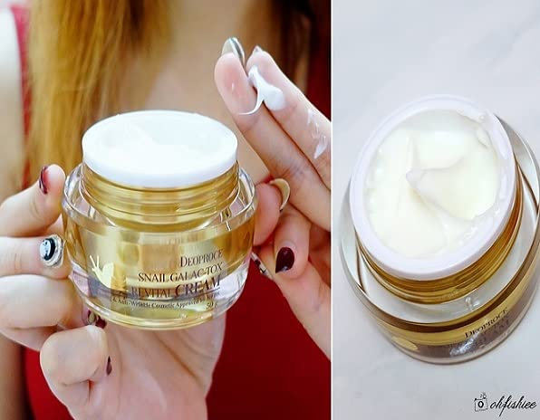 Deoproce Premium Snail Revital Crema Galac-Tox Caracol Secretion Filtrate Cuidado Coreano de la Piel con Galactomyces Ferment Filtrate, Volufiline,