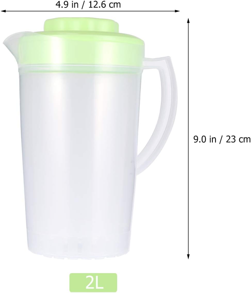 Hemoton Jarra de plástico para limonada de campamento, jarra de agua de plástico con tapa, agua transparente, té helado, jarra de bebidas para