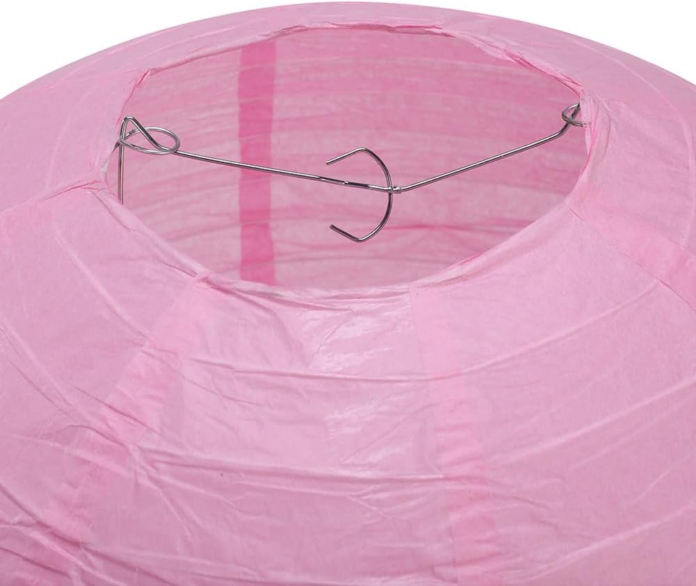 Linternas de papel redondas de papel rosadas, faroles decorativos para bodas, cumpleaños, fiestas y eventos, 16 pulgadas, 5 paquetes (rosa claro)