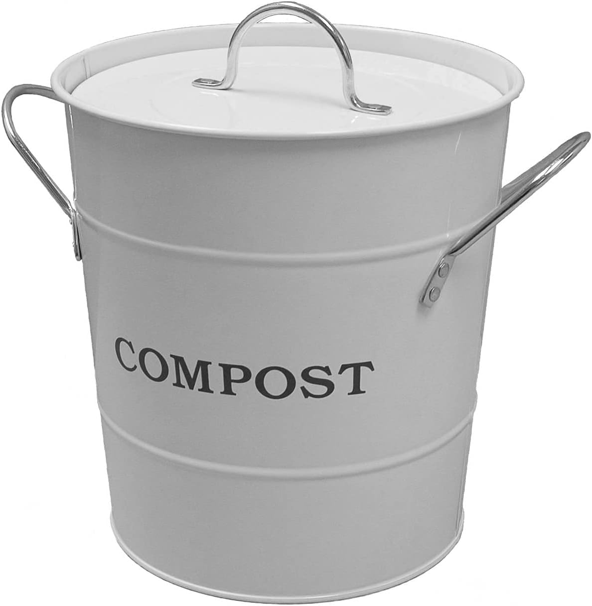 Exaco Contenedor de compost 2 en 1 para encimera de cocina, 1 galón, color blanco