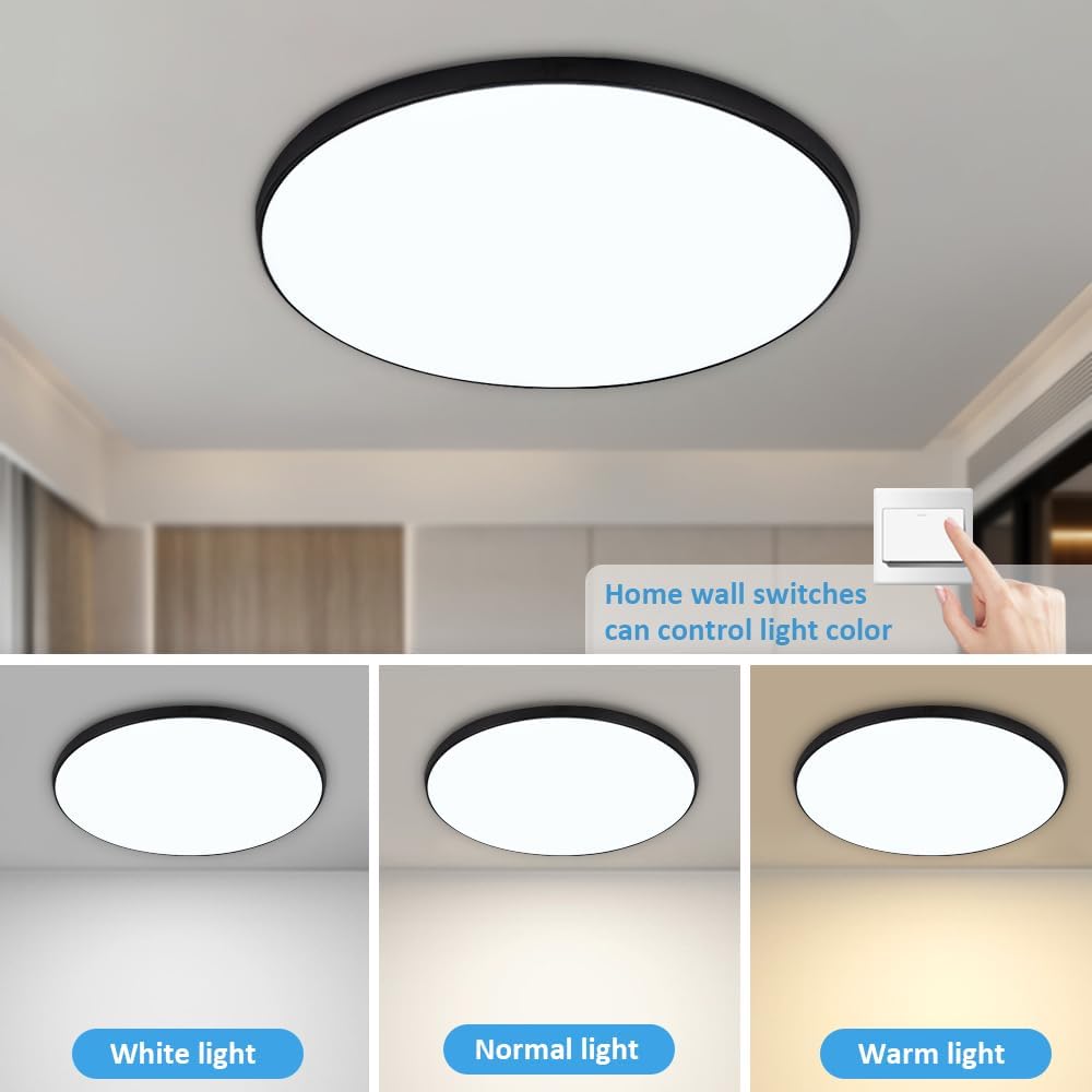 Lámpara de techo de montaje empotrado, lámpara LED de montaje en superficie de 30 W para dormitorio, cocina, lámparas de montaje plano ultrafinas y
