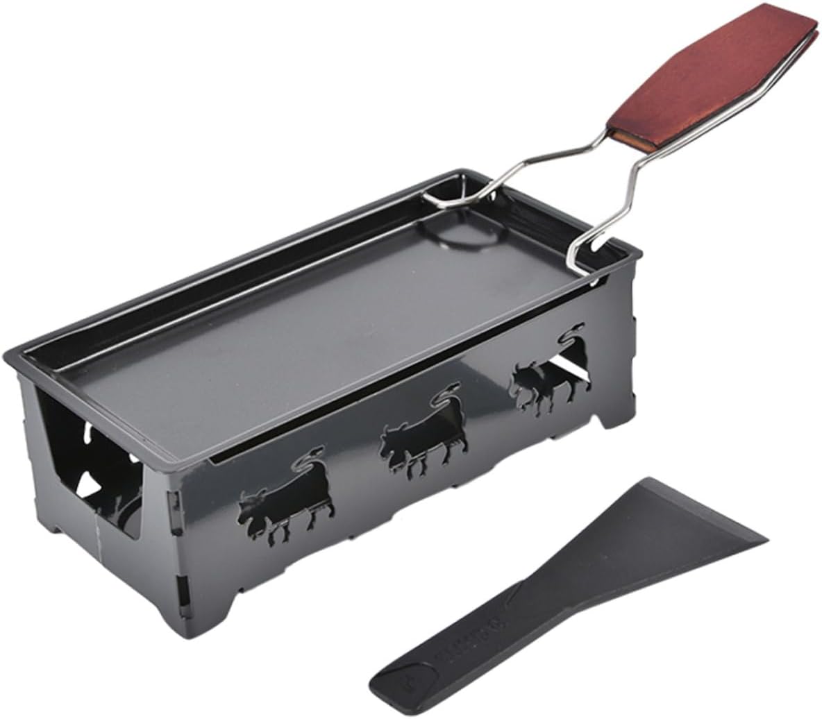 BESTOYARD 1 juego de parrilla de queso de acero al carbono bandeja de hornear Raclette parrilla de mesa para queso a la luz de las velas de queso