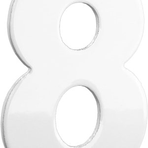 Montague Metal Products Placa de aluminio para exteriores con número 8 de 3 pulgadas, pequeña, color blanco Montague Metal Products Placa de aluminio para exteriores con número 8 de 3 pulgadas, pequeña, color blanco